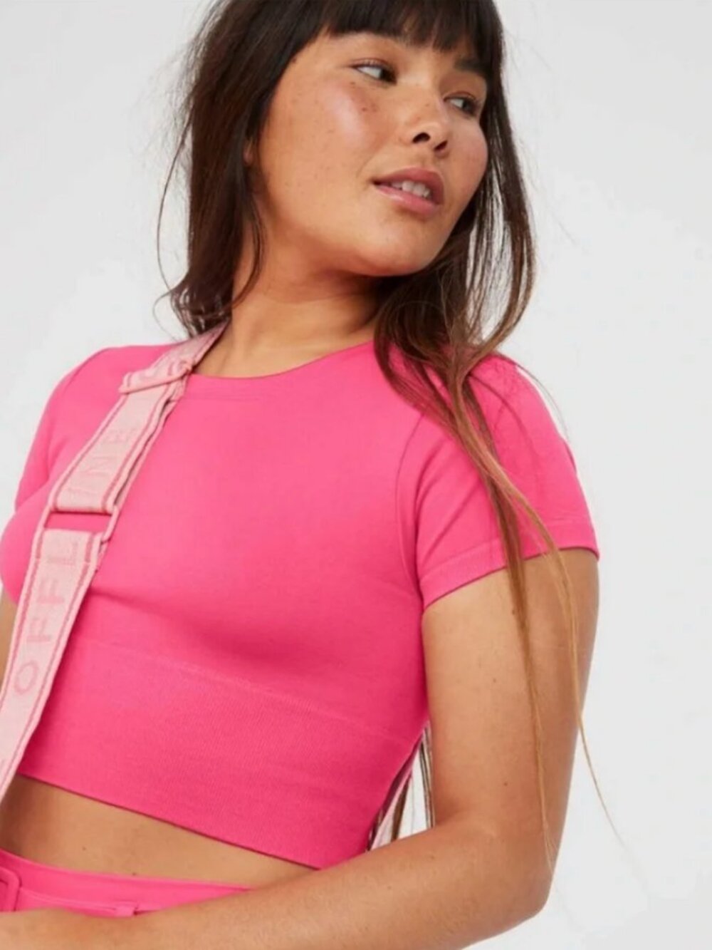 Pink Offline by Aerie Sidewalk Seamless Cropped t-shirt